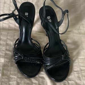 Brass Plum (Nordstrom) black heels/sandal, leather